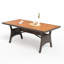 Table de salle à manger d'extérieur rustique en bois et rotin avec rangement