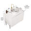 Meuble-lavabo de salle de bain 30 po avec lavabo, armoire de rangement autoportante avec 2 portes, lavabo rond en céramique blanche avec motif de pierre et comptoir blanc de Carrare, sans robinet, couleur blanche