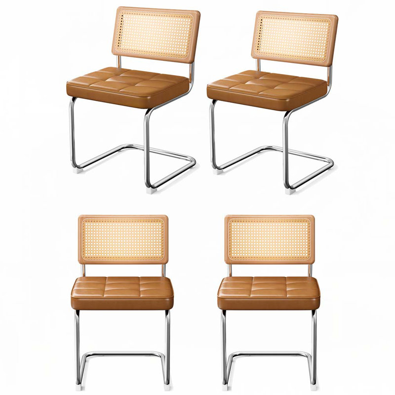 Chaises de salle à manger en rotin, Brun