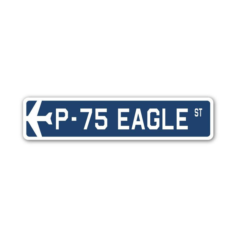 Plaque de rue Boyett P-75 Eagle Air Force, H 7 po x l 30 po x P 1 po