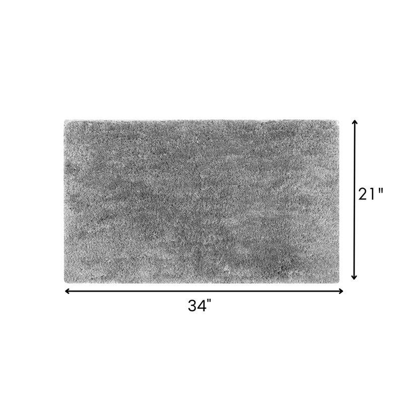 Tapis pour salle de bain 100% polyester 2100 GSM, envers en TPR antidérapant Better Collection Haven 21 po x 34 po Tapis doux, absorbant et à séchage rapide pour salle de bain, douche, baignoire, meuble-lavabo et lavabo, argent