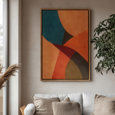 Framed Canvas Wall Art - Vintage Abstract Wall Prints for Bedroom - 16"x24"