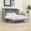 Grand lit escamotable en bois avec ports USB et tiroir-1106035969