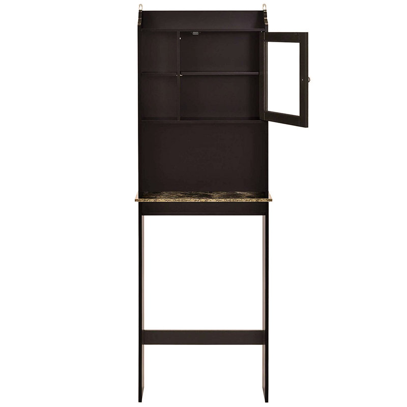 Modern Over The Toilet Space Saver Organization Wood Storage Cabinet for Home, Bathroom, Espresso