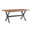 Table de salle à manger industrielle moderne avec bureau en noyer épissé et structure en X