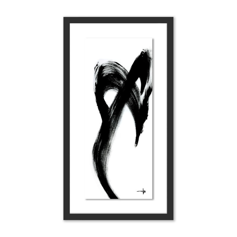 Phoenix Print by Johan Gert Manschot, Black, 24" H x 13" W x 1.5" D