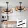 49cm Black Farmhouse Caged Chandelier Ceiling Fan with Light Kit and Remote