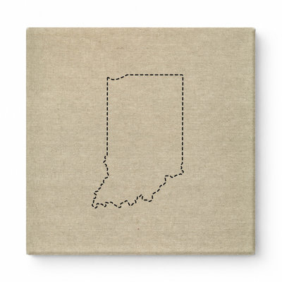 Indiana State Outline — Square Canvas Wall Art
