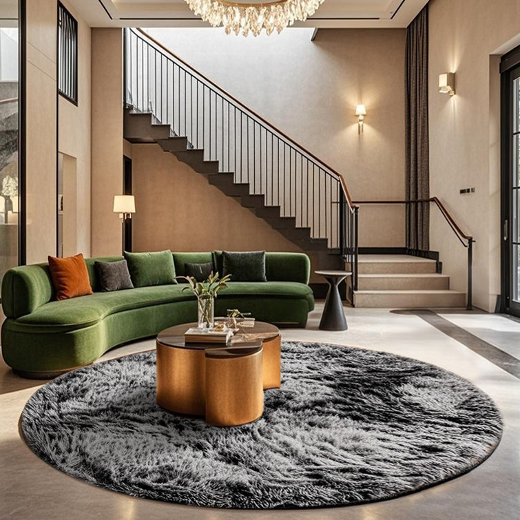 Plush Round Area Rug, Soft Fuzzy Shag Rug for Bedroom Living Room Balcony, Fluffy Carpet for Home Decor, Non-Slip Cozy Decorative Rug.