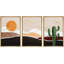 «Cactus Desert Mid-Century Desert Dune Cactus», ensemble de 3 impressions sur toile-73721061-73721060