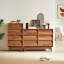 Commode double à 4 tiroirs de style rétro avec design biseauté pour des solutions de rangement organisées et élégantes