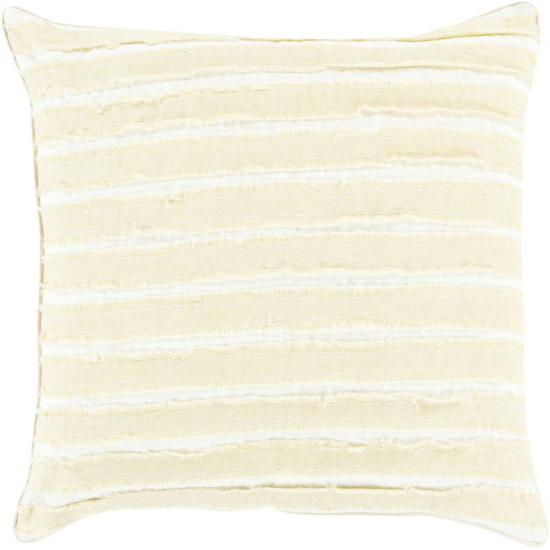 Housse de coussin en lin Lorena, H 22 po x l 22 po x P 4 po, Bleu ciel, Duvet