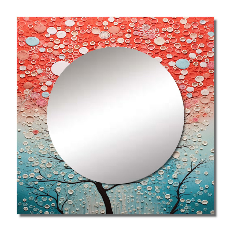 Miroir carré Casheena - Coral Reef Barrier Impression II, 36 po x 36 po