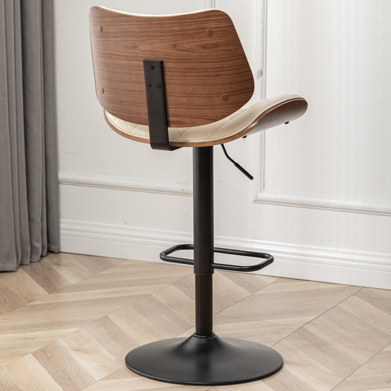Tabouret de bar pivotant à hauteur réglable, Beige
