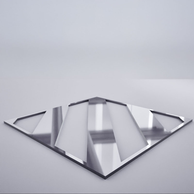 Très petits panneaux muraux décoratifs en acrylique Strymon, l 7 3/8 po x H 7 3/8 po x T 1/8 po, miroir argent, Argent argent