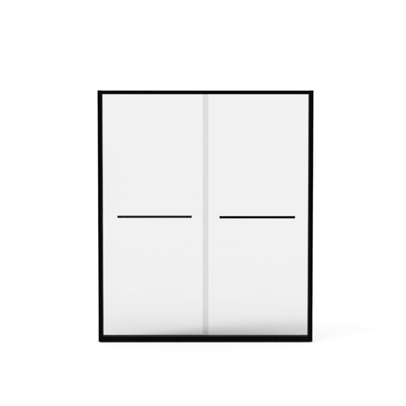 Double Sliding Shower Door, 56 - 60"x70", Aluminum, 8mm Tempered Glass, Black Hardware, Bathroom, Waterproof, Simple Install Approach 60"x70" Aluminum Alloy Frame, Sliding, Black, Strategy