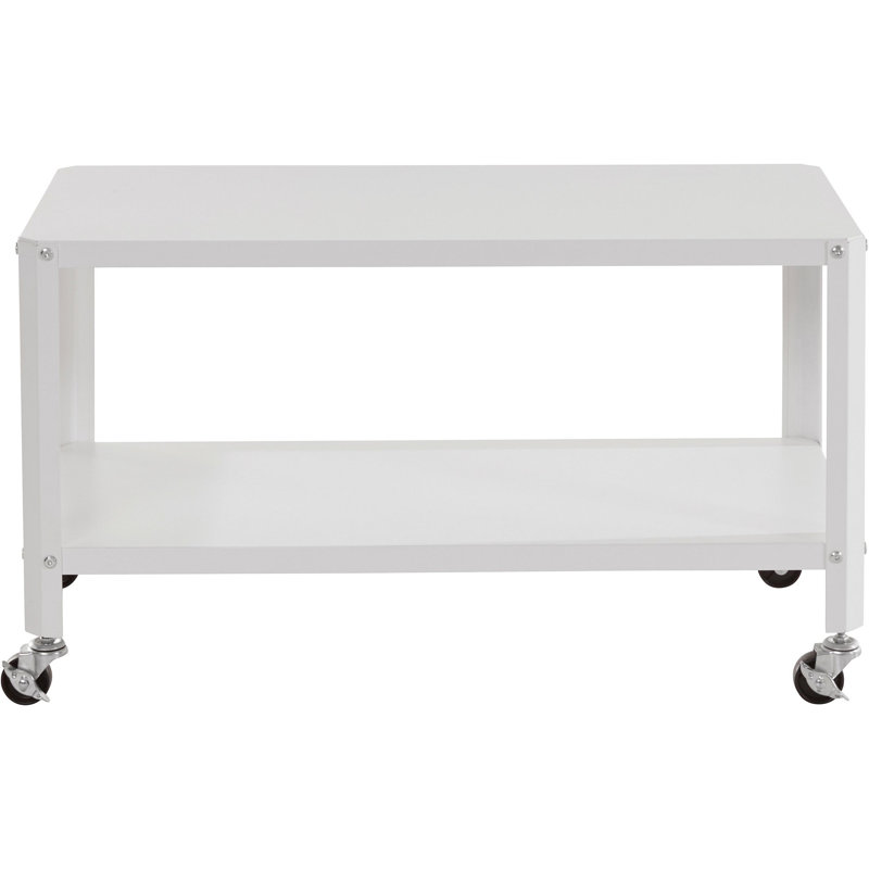 Heulyn Wheel Coffee Table with Storage, White