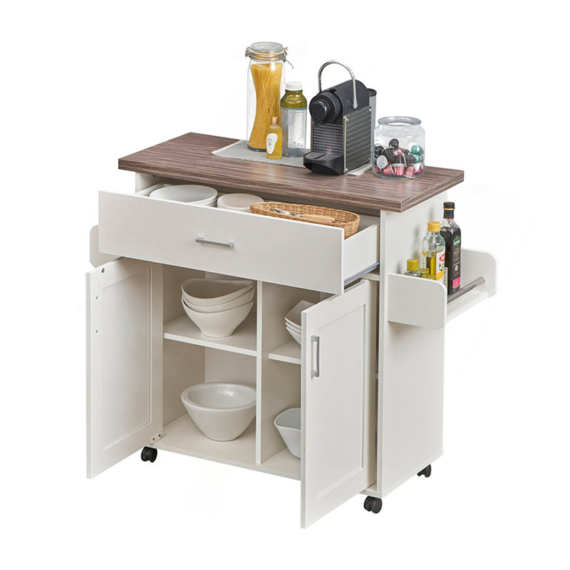 Chariot d'îlot de cuisine mobile de qualité supérieure avec des caractéristiques polyvalentes pour une cuisson efficace