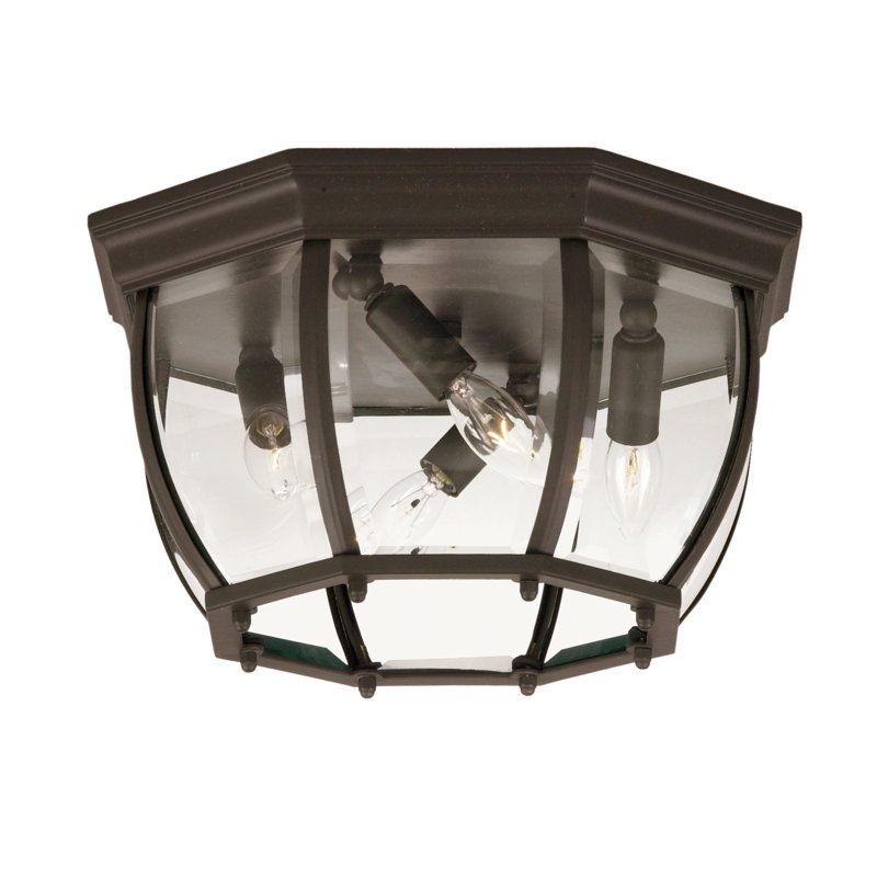 Plafonnier encastré en bronze, H 7 po x l 9 po