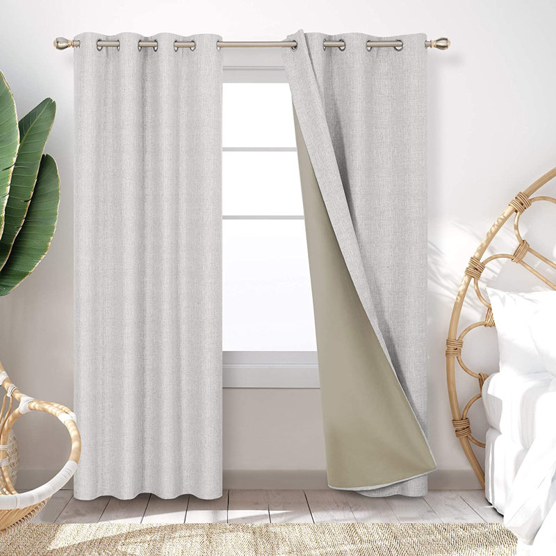 Rideau en polyester Mindarie, L 52 po x L 84 po, Crème
