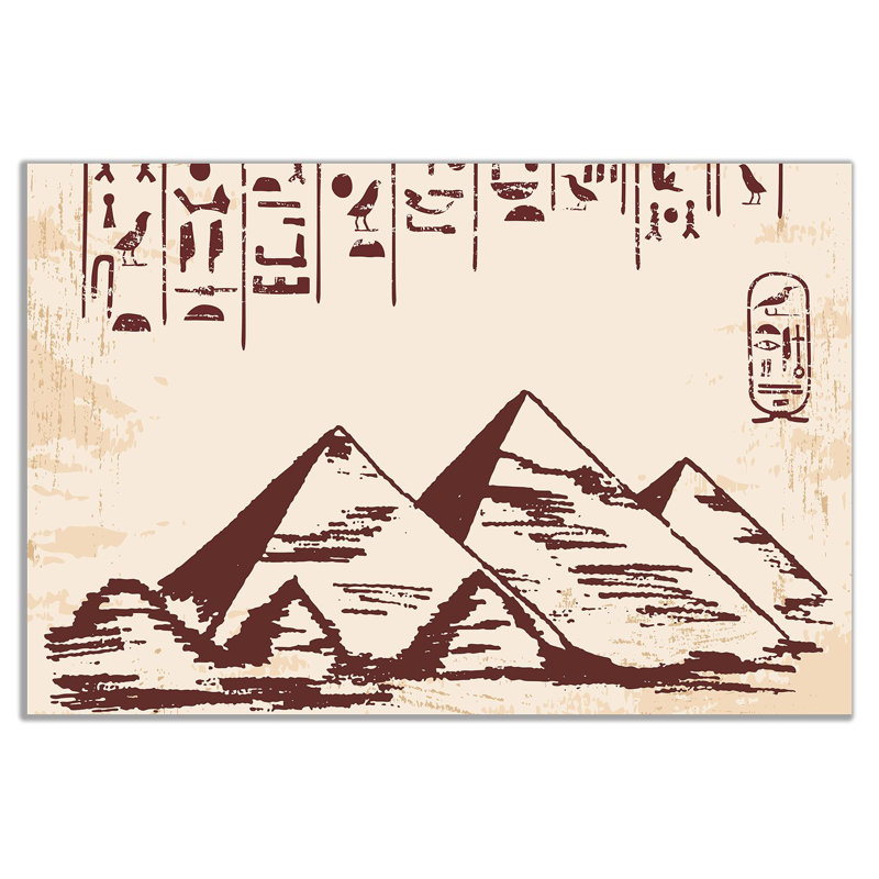 Egyptain Pyramid - Wrapped Canvas Painting, 31cm H x 20cm W