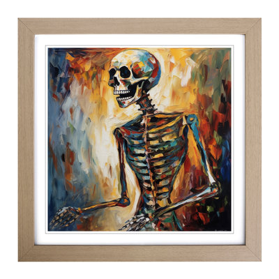 Skeleton Expressionism - Single Picture Frame Print on Wood
