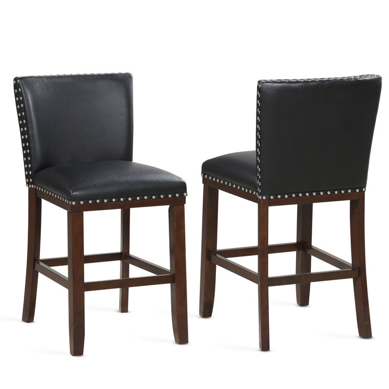 Tabouret Arkadian, Noir, Tabouret de comptoir (siège d'une hauteur de 24 p