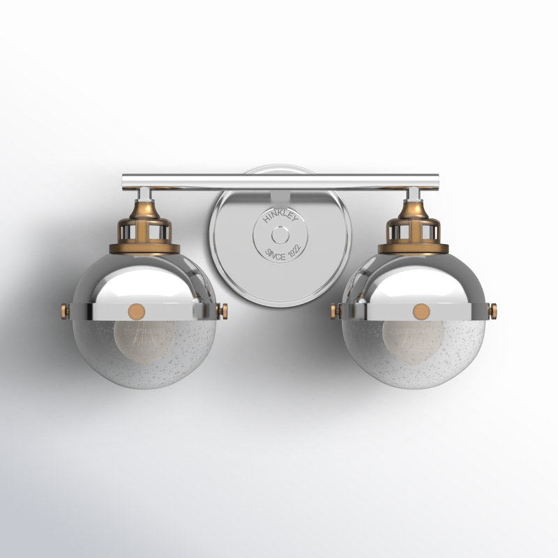 Fletcher Polished Nickel & Heritage Brass 2-Light Vanity Sconce