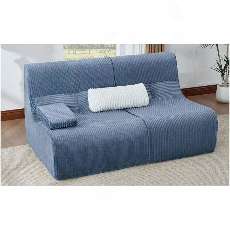Canapé modulaire 63,7 po Modern, Blue Corduroy, Blue