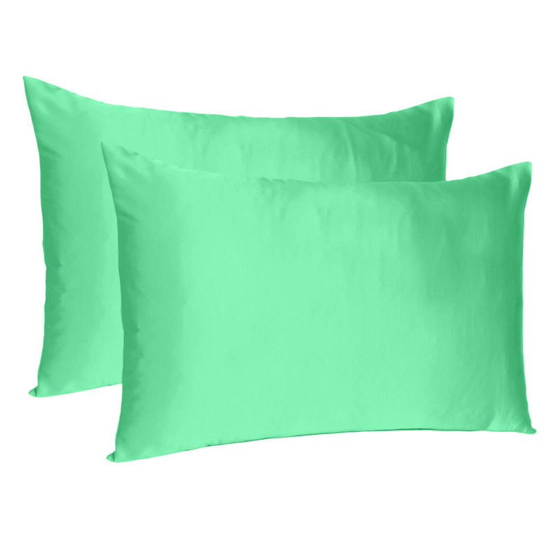Taies d'oreiller en satin, Grand, Vert piscine