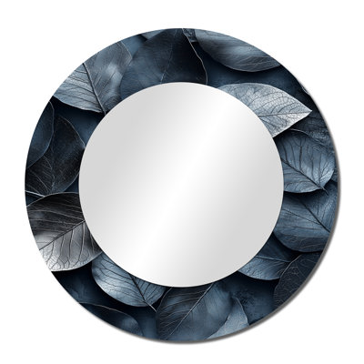 Pewter Leaves - Floral Decorative Mirror Wall Art - Printed On Metal