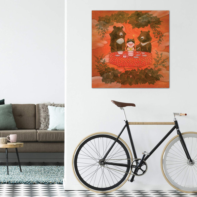 «Three Bears» par Martin Hsu - reproduction d'art, H 37 po x l 37 po x P 1,5 po, Toile tendue, Pas de tapis