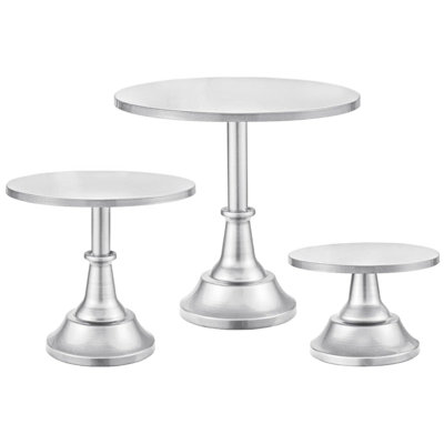 3 Pcs Silver Metal Cake Stand Set