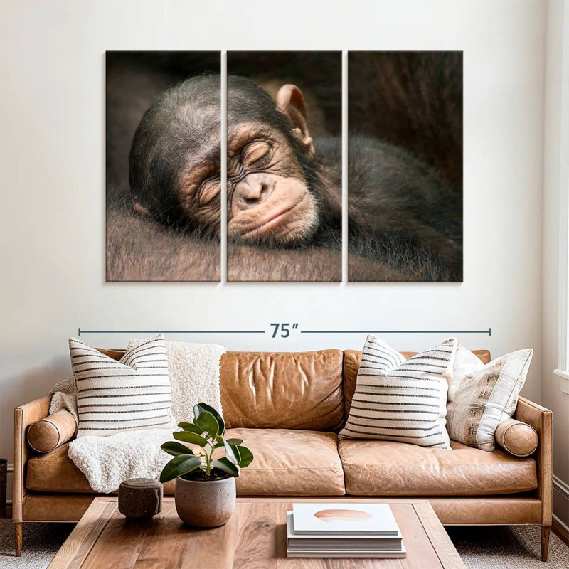 Brampt Sleeping Baby Chimpanzee, 20" H x 33" W