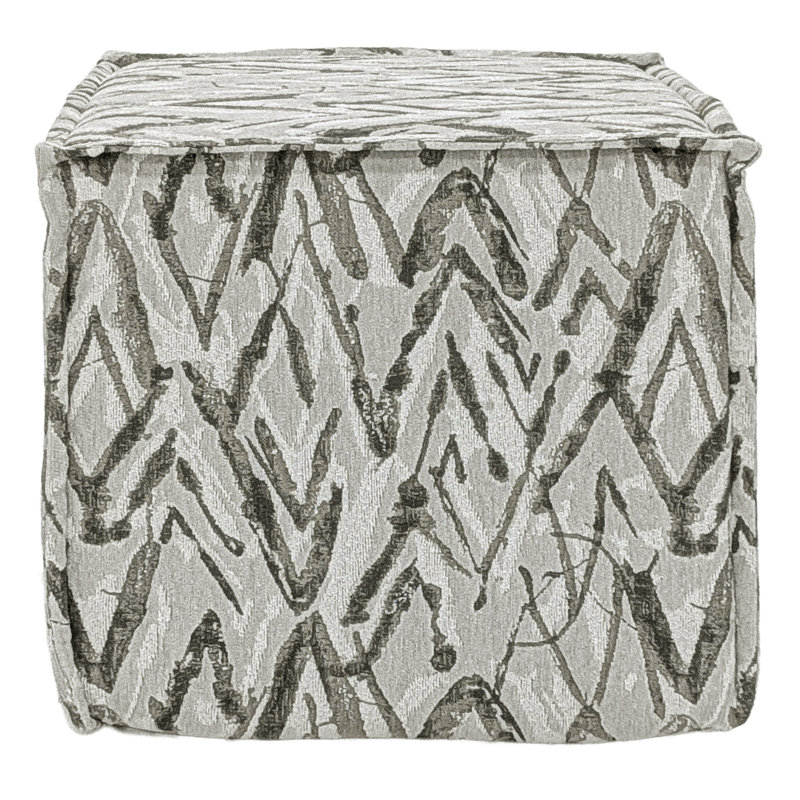 Hampton Square Pouf Ottoman - Latte Flame, Latte Flame