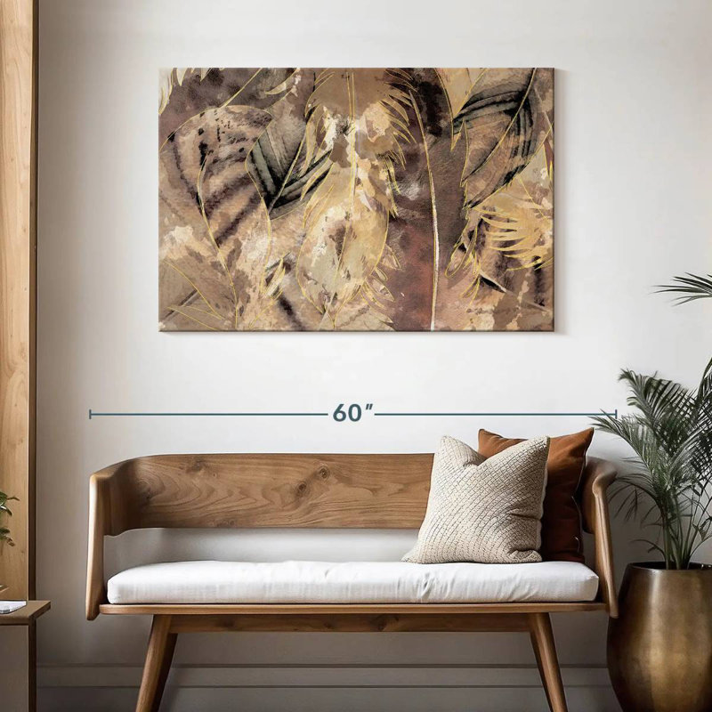 Kerner Brown Feathers Heap, 30" H x 45" W