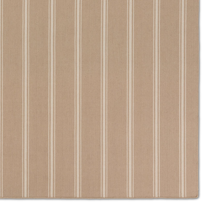 Striped Area Rug in Beige/Ivory, Rectangle 4' x 6'