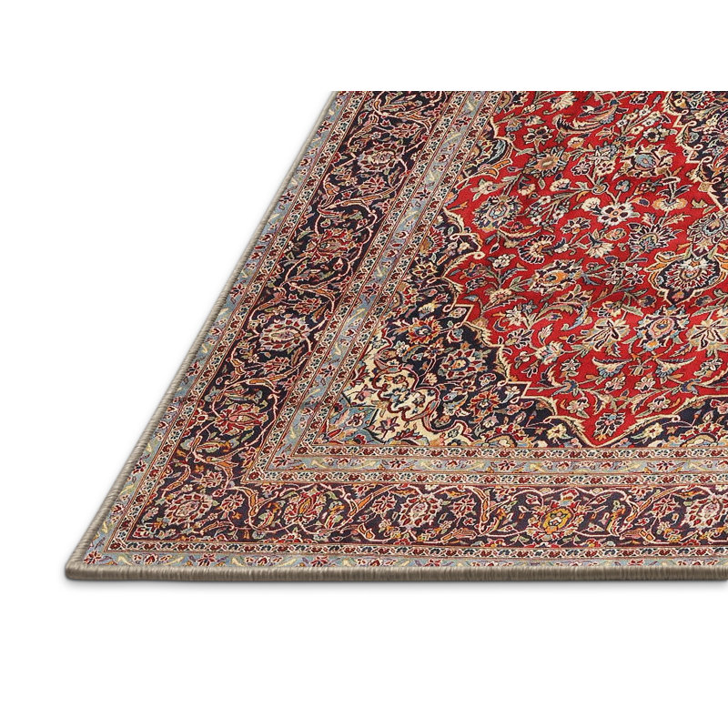 Tapis oriental en laine rouge, Rectangle 7 pi x 9 pi