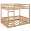 Lit superposé en bois double avec lit double et échelle de sécurité-1975767241