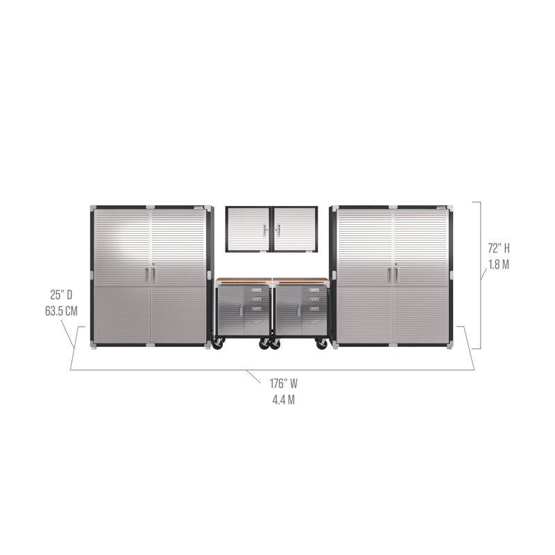 Seville Classics UltraHD® 6-Piece Storage Cabinet System, 14.6' Wide