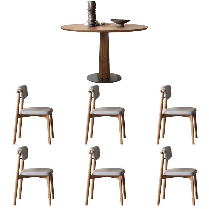Table et chaise de salle à manger simple et rétro, H 29,5 po x L 43,3 po x l 43,3 po