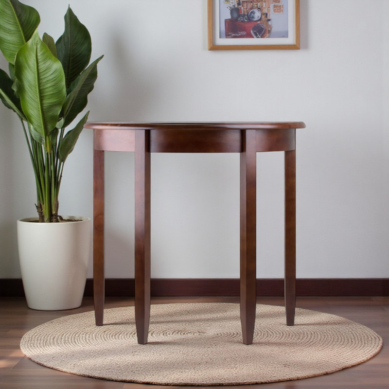 Luciano Brown Accent Table with Solid and Composite Wood, 29.78'' H X 31.75'' W X 15.76'' D