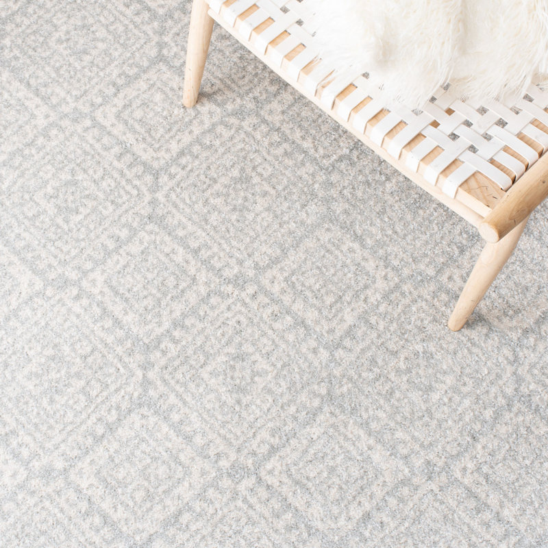 Tapis gris clair / ivoire Lorenco, Rectangle 2 pi x 5 pi