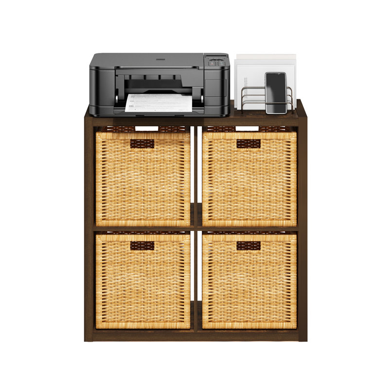 Organisateur de rangement cubique Furinno, Bois de pin ambré,  (4 feuilles) H 30 po x l 30 po x P 14,57 po