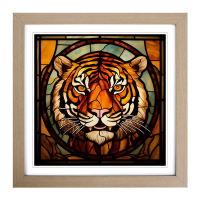 Tiger Stained Glass Effect No.1 - Framed Print
