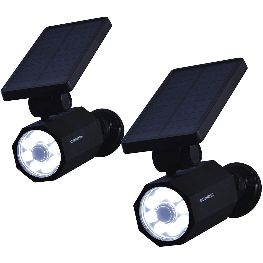 Black Low Voltage Solar Powered Integrated LED Spotlight (Set of 2) Bell + Howell