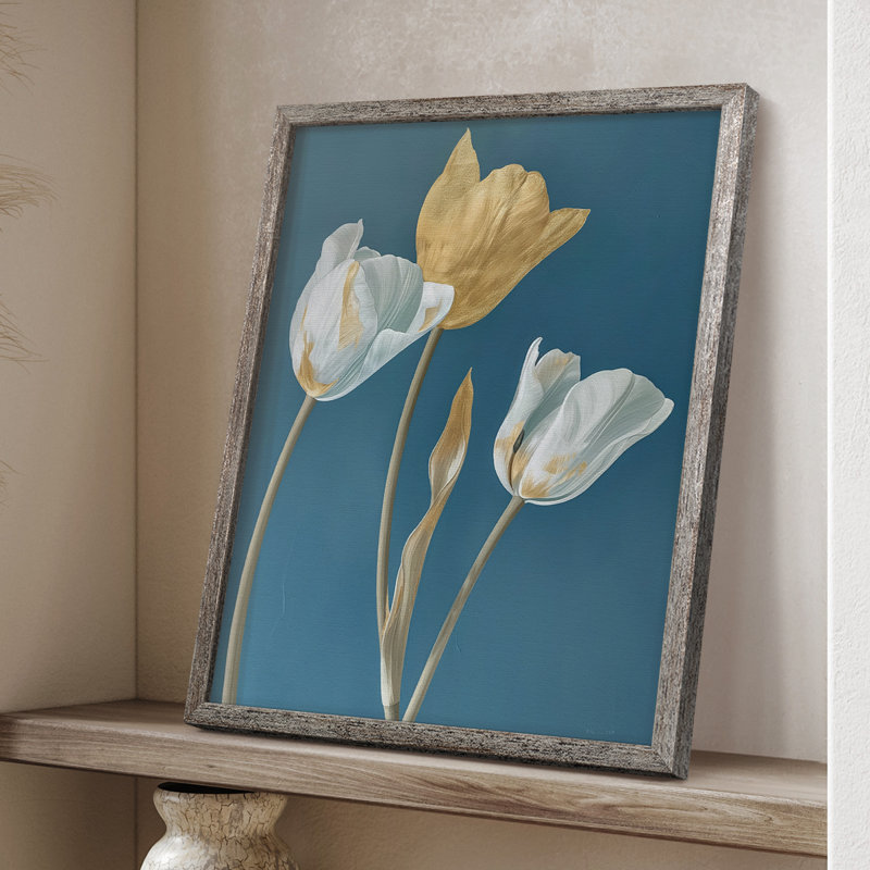 Impression encadrée FLORAL Series CXLV - bois massif, H 11 po x l 9 po