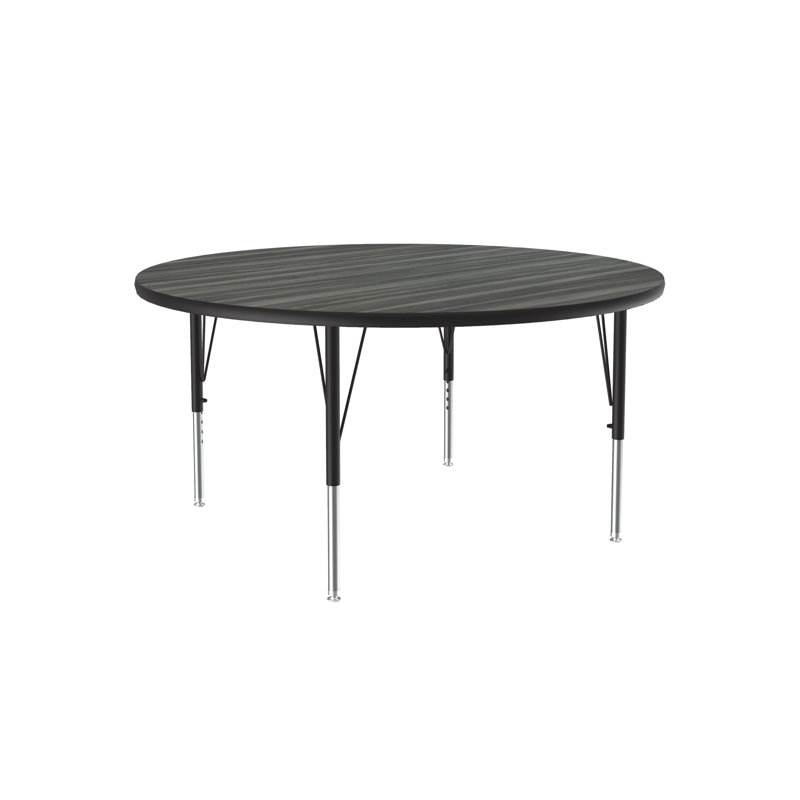 Table d'activité circulaire à hauteur ajustable, Bois flottant Nouvelle-Angleterre, H 29 po x L 42 po x L 42 po