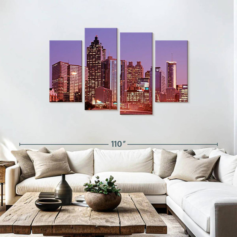 Crépuscule mauve Sireci d'Atlanta, H 48 po x l 75 po