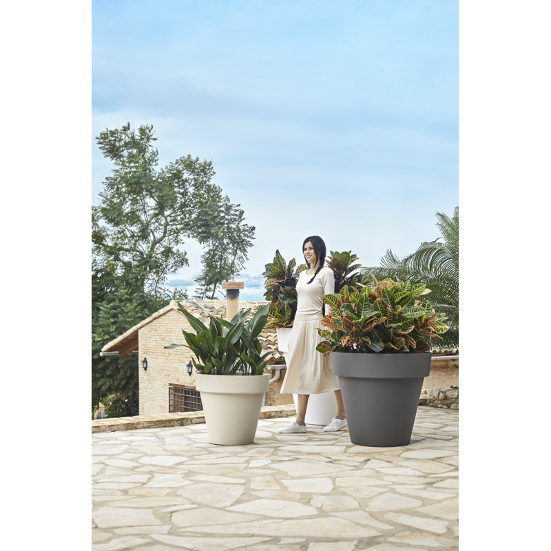 Maceta Resin Pot Planter, Ecru, 40.75" H x 47.25" W x 47.25" D